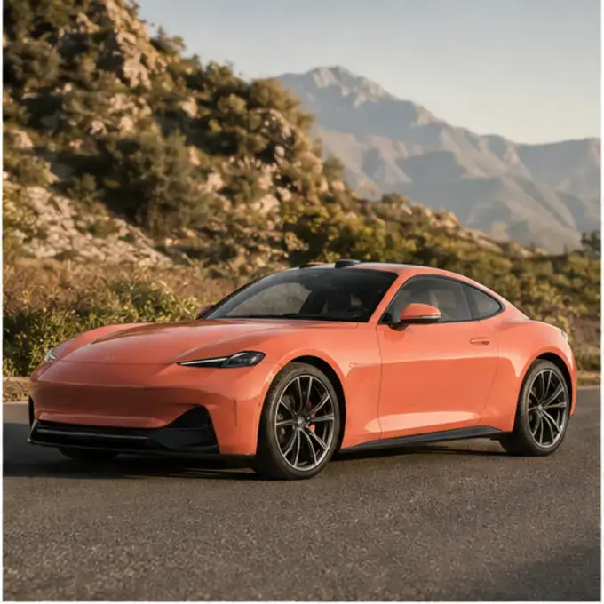 A fictional sports coupe