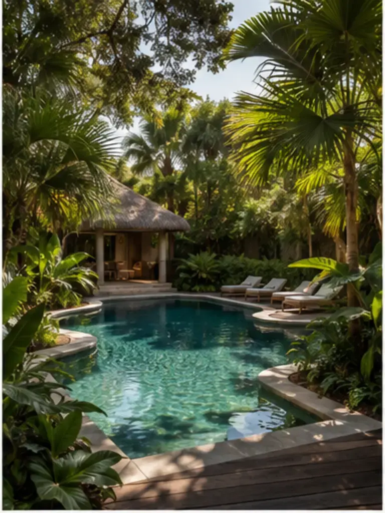 Tropical resort pool